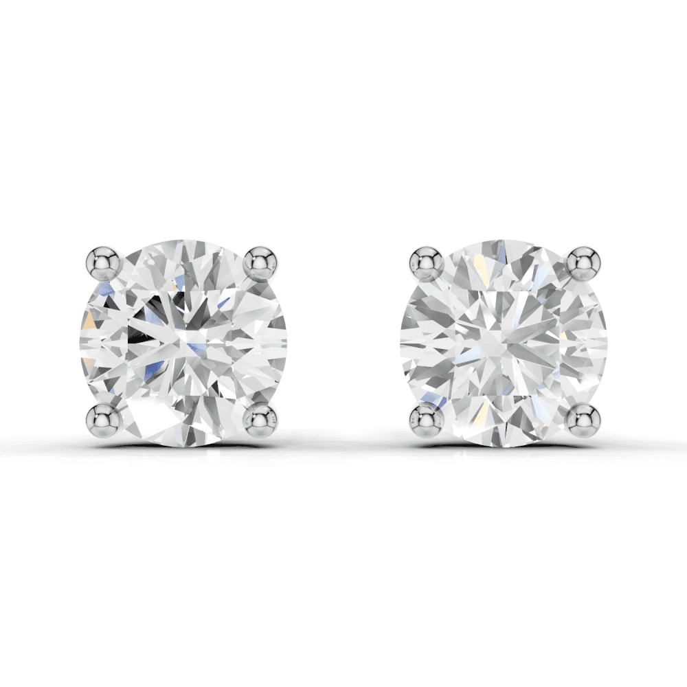 Round 4 Claw Diamond Stud Earrings