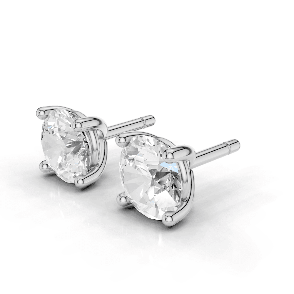 Round 4 Claw Diamond Stud Earrings