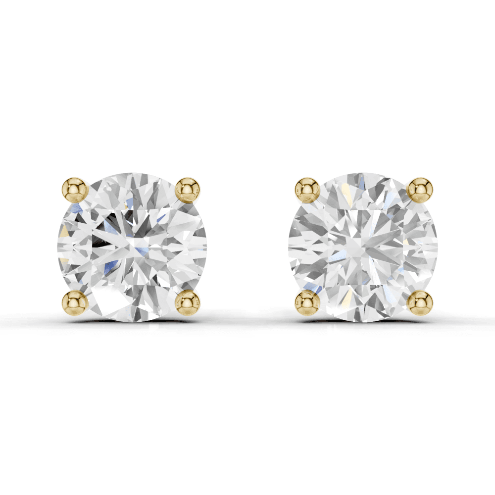 Round 4 Claw Diamond Stud Earrings