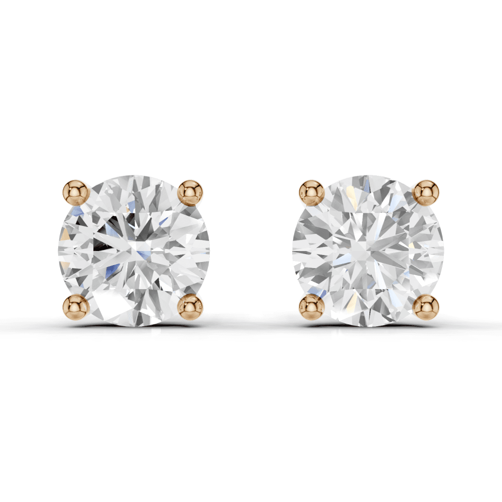 Round 4 Claw Diamond Stud Earrings