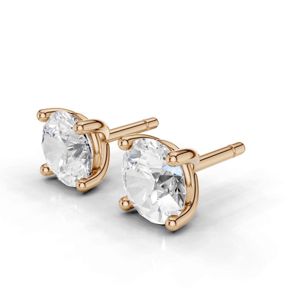 Round 4 Claw Diamond Stud Earrings