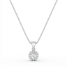 Round Cut Diamond Halo Pendant Necklace