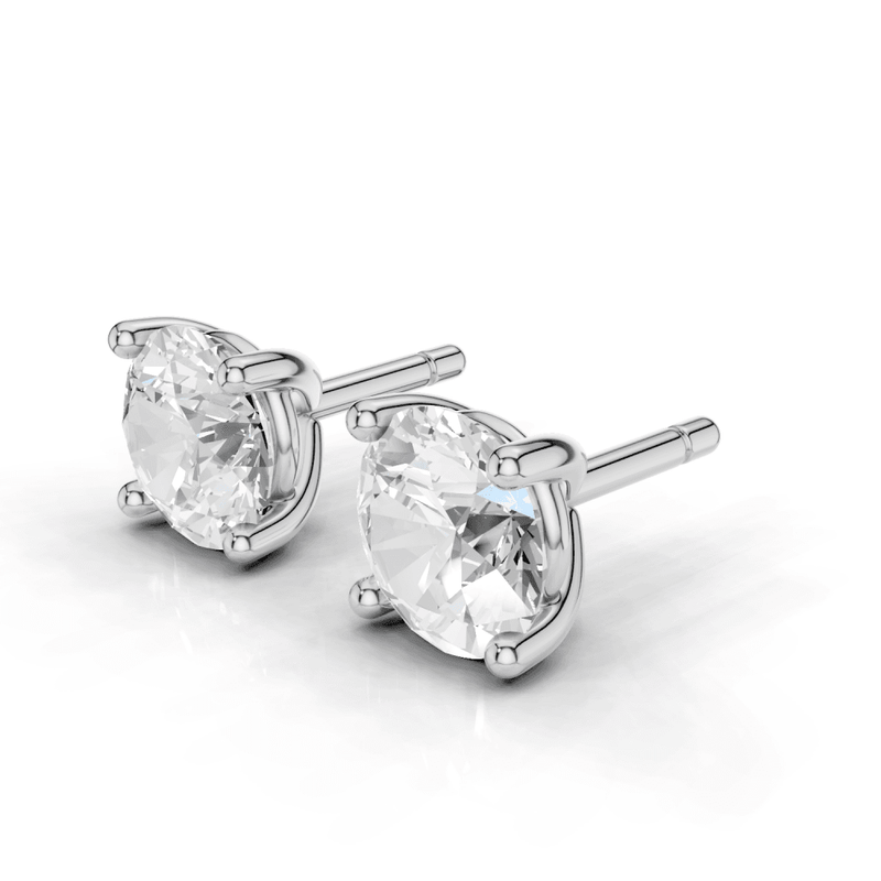 Round 4 Claw Diamond Stud Earrings