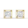 Princess Cut Diamond 4 Claw Bezel Stud Earrings