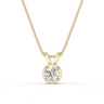 Round Cut Diamond 4 Claw Bezel Pendant Necklace