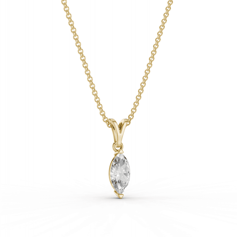 Marquise Cut Diamond Solitaire Pendant Necklace