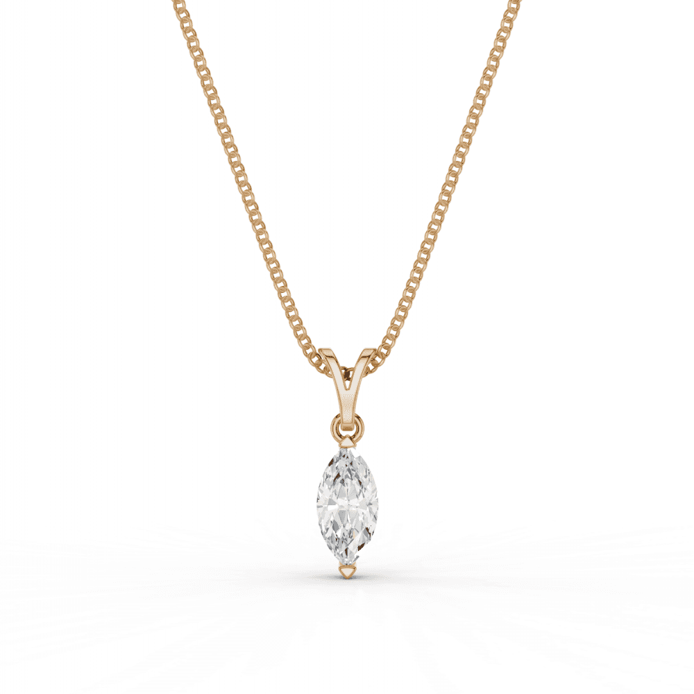 Marquise Cut Diamond Solitaire Pendant Necklace