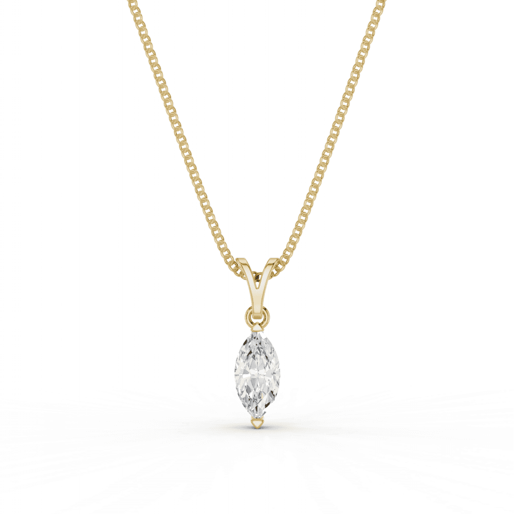 Marquise Cut Diamond Solitaire Pendant Necklace