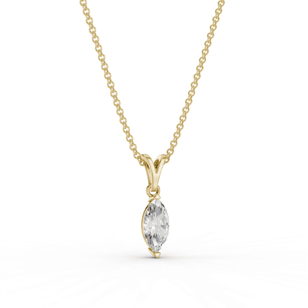 Marquise Cut Diamond Solitaire Pendant Necklace