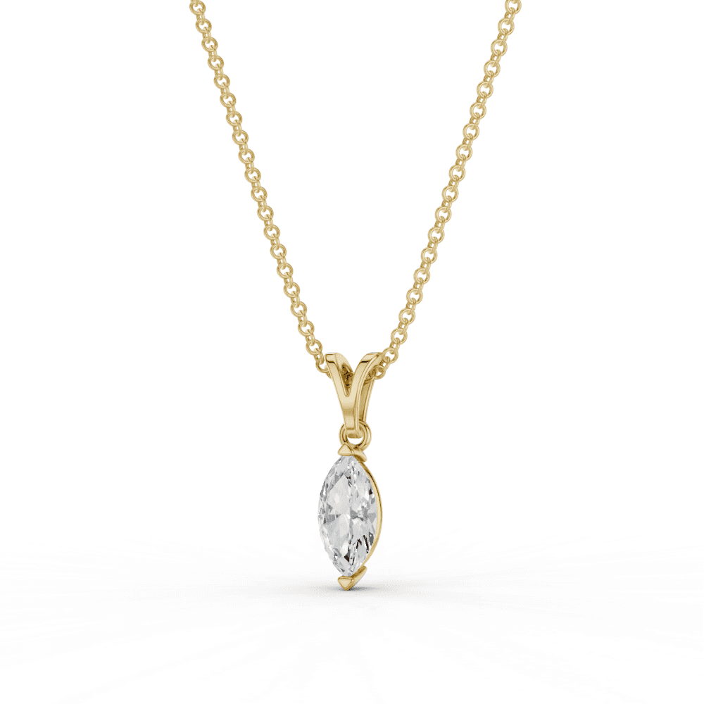 Marquise Cut Diamond Solitaire Pendant Necklace