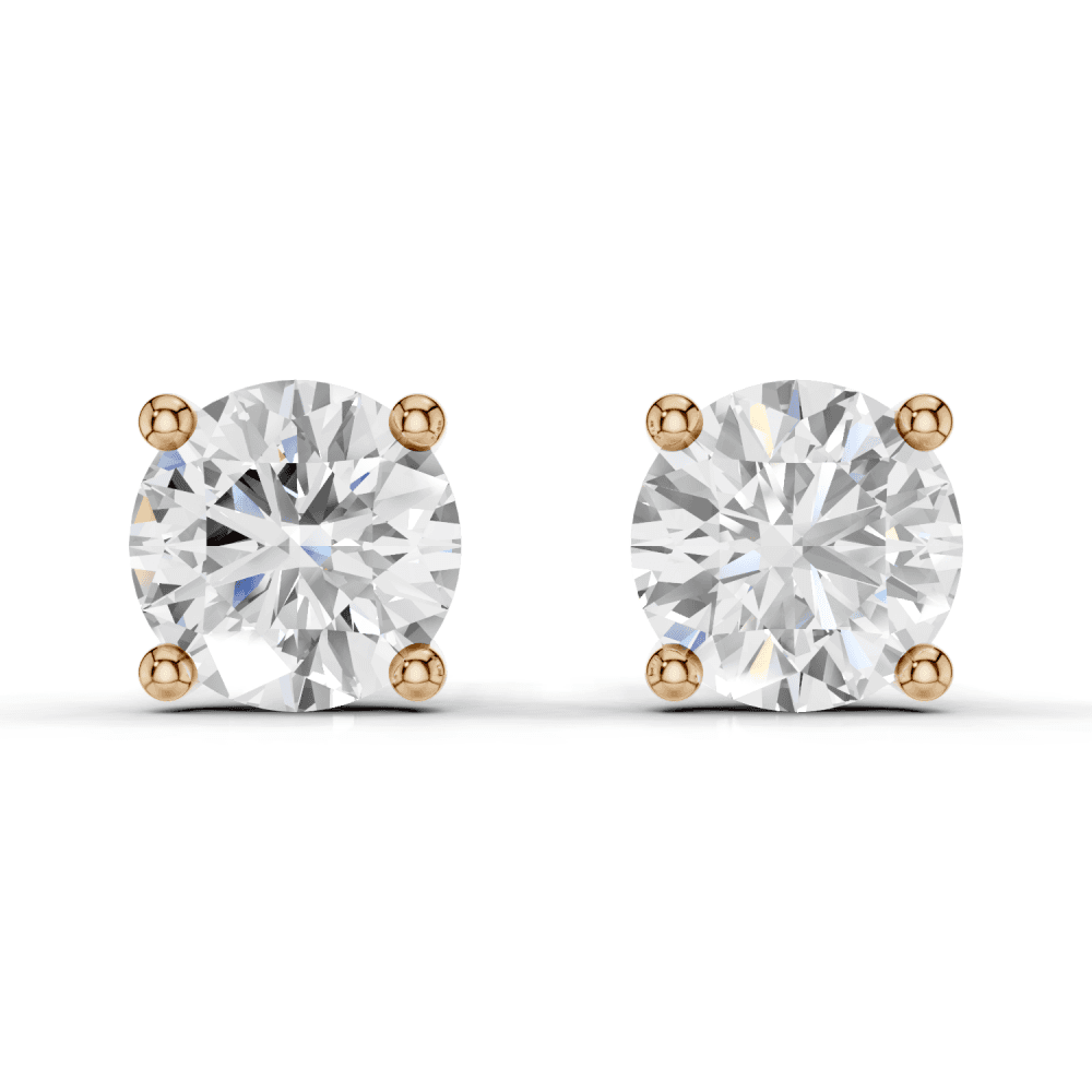 Round 4 Claw Diamond Stud Earrings