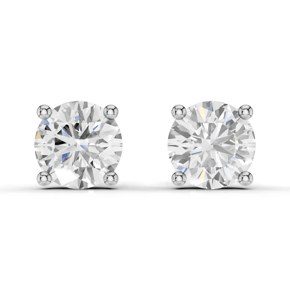 Round 4 Claw Diamond Stud Earrings