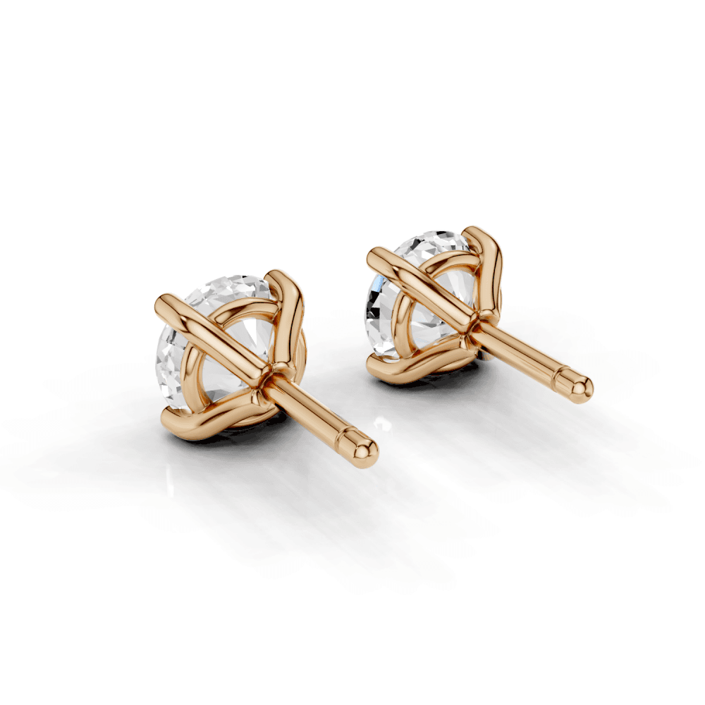Round 4 Claw Diamond Stud Earrings
