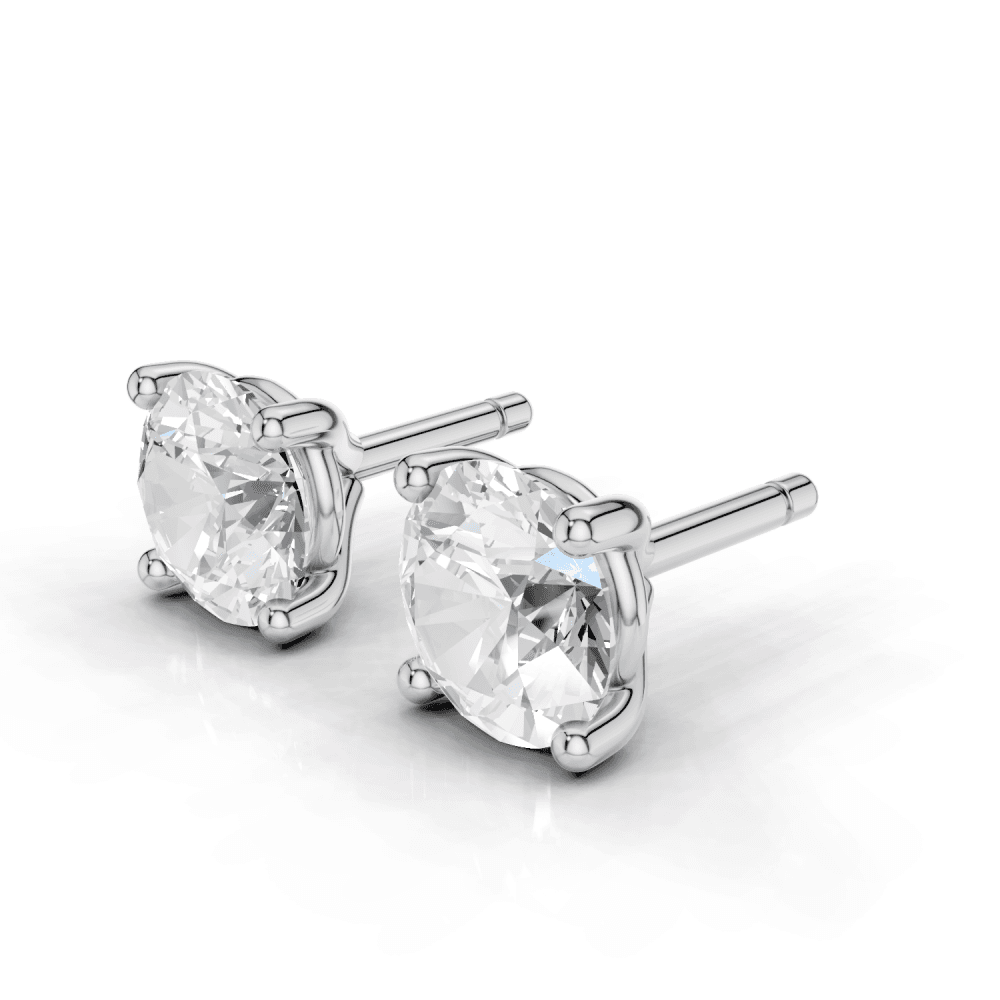 Round 4 Claw Diamond Stud Earrings