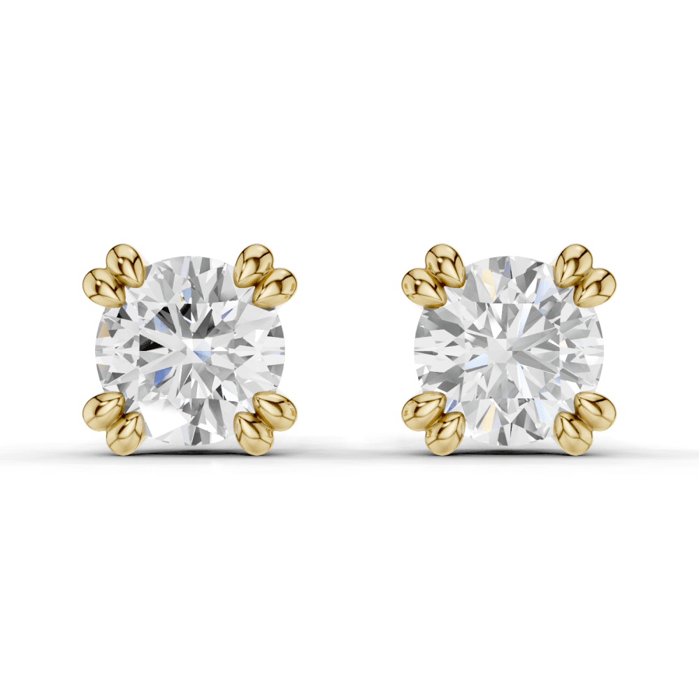 Round 8 Claw Diamond Stud Earrings