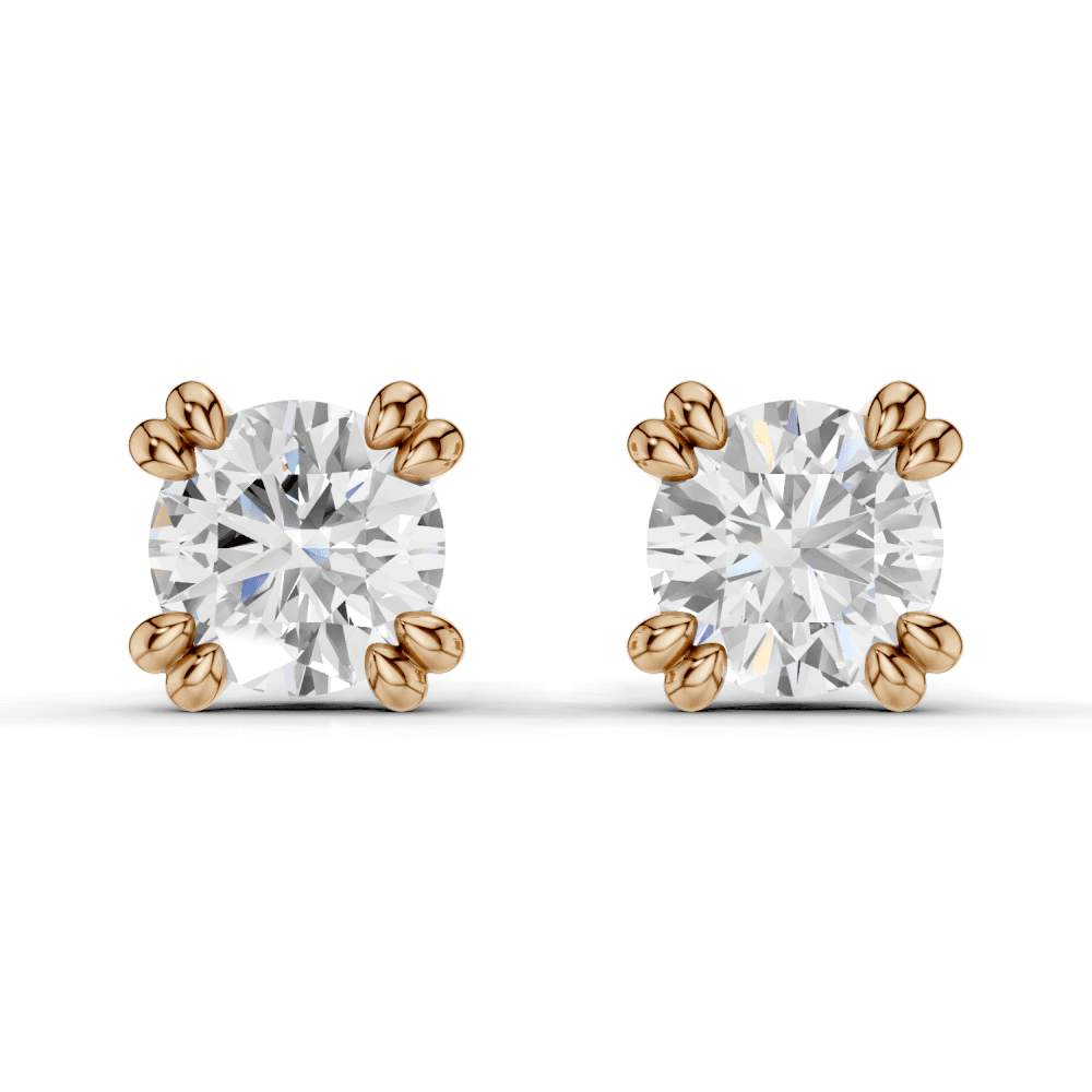 Round 8 Claw Diamond Stud Earrings