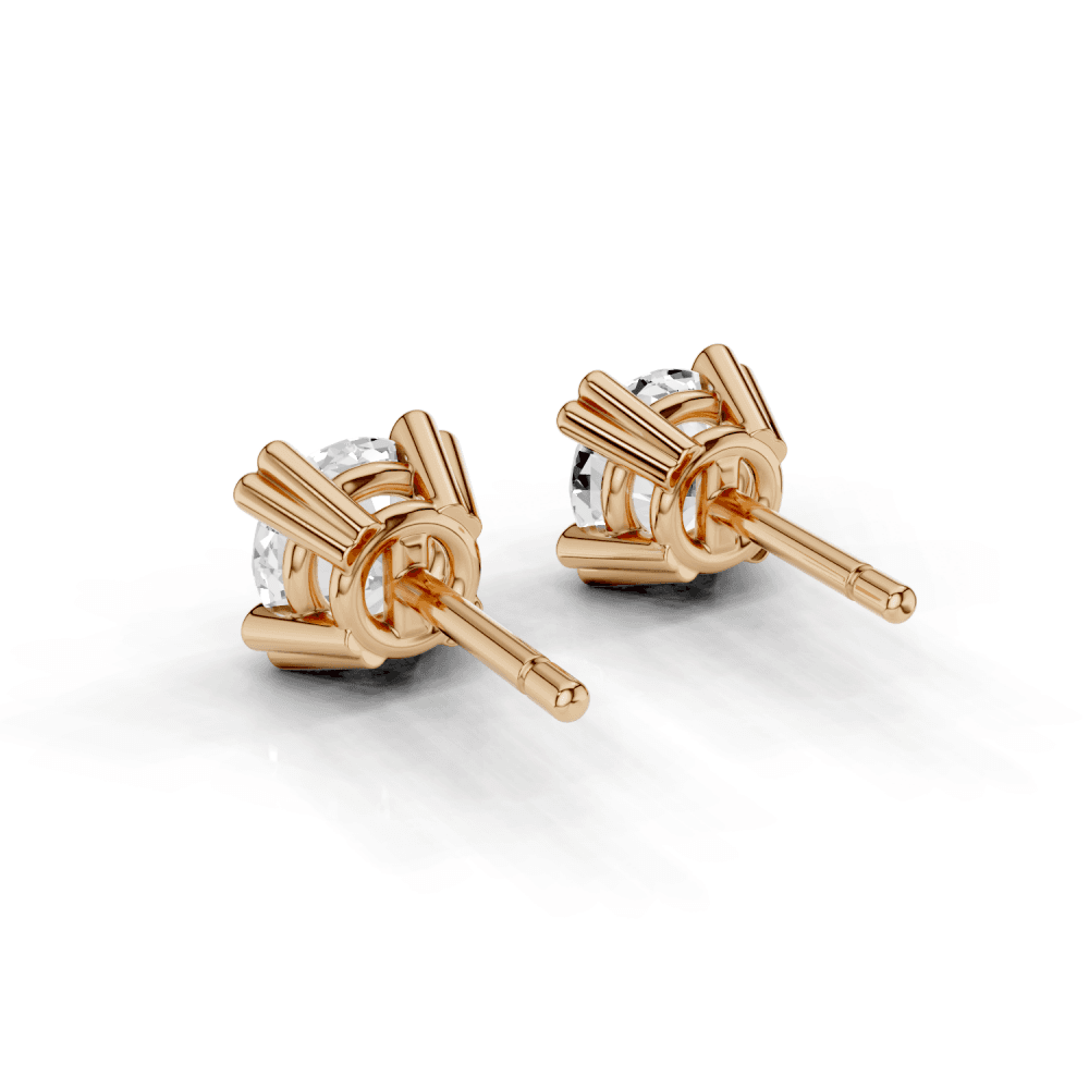 Round 8 Claw Diamond Stud Earrings