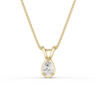 Pear Cut Diamond 4 Claw Bezel Pendant Necklace
