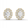 Oval Cut Diamond Halo Stud Earrings