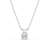 Asscher Cut Diamond 4 Claw Bezel Pendant Necklace