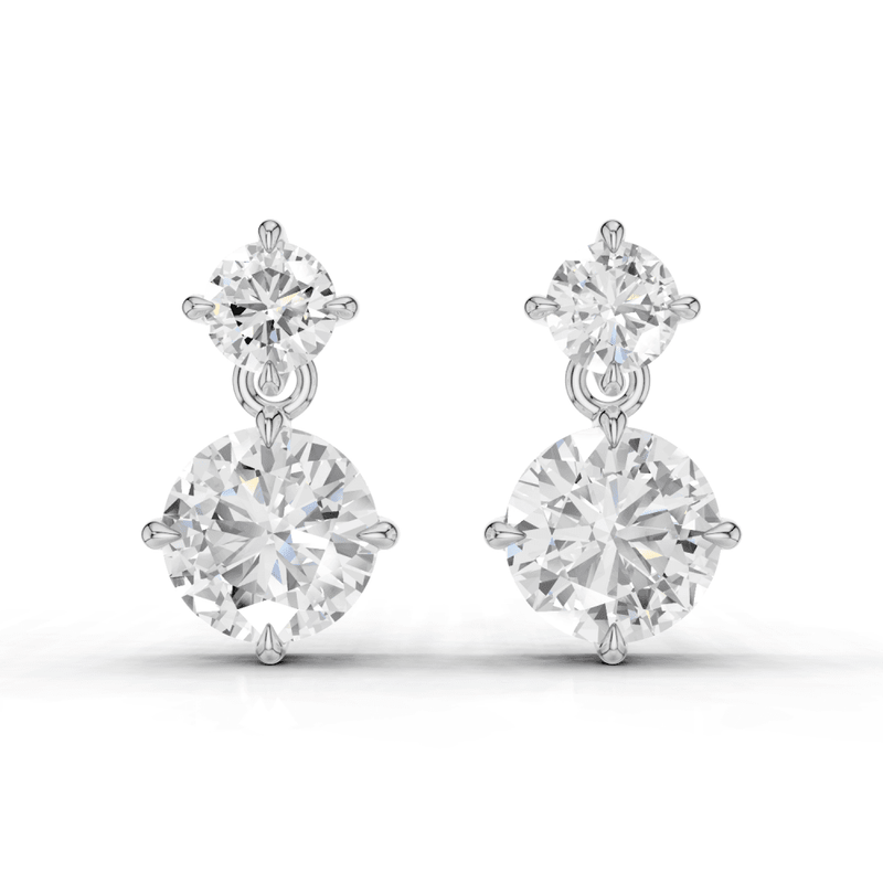 2.5ct Round Cut Drop Earrings