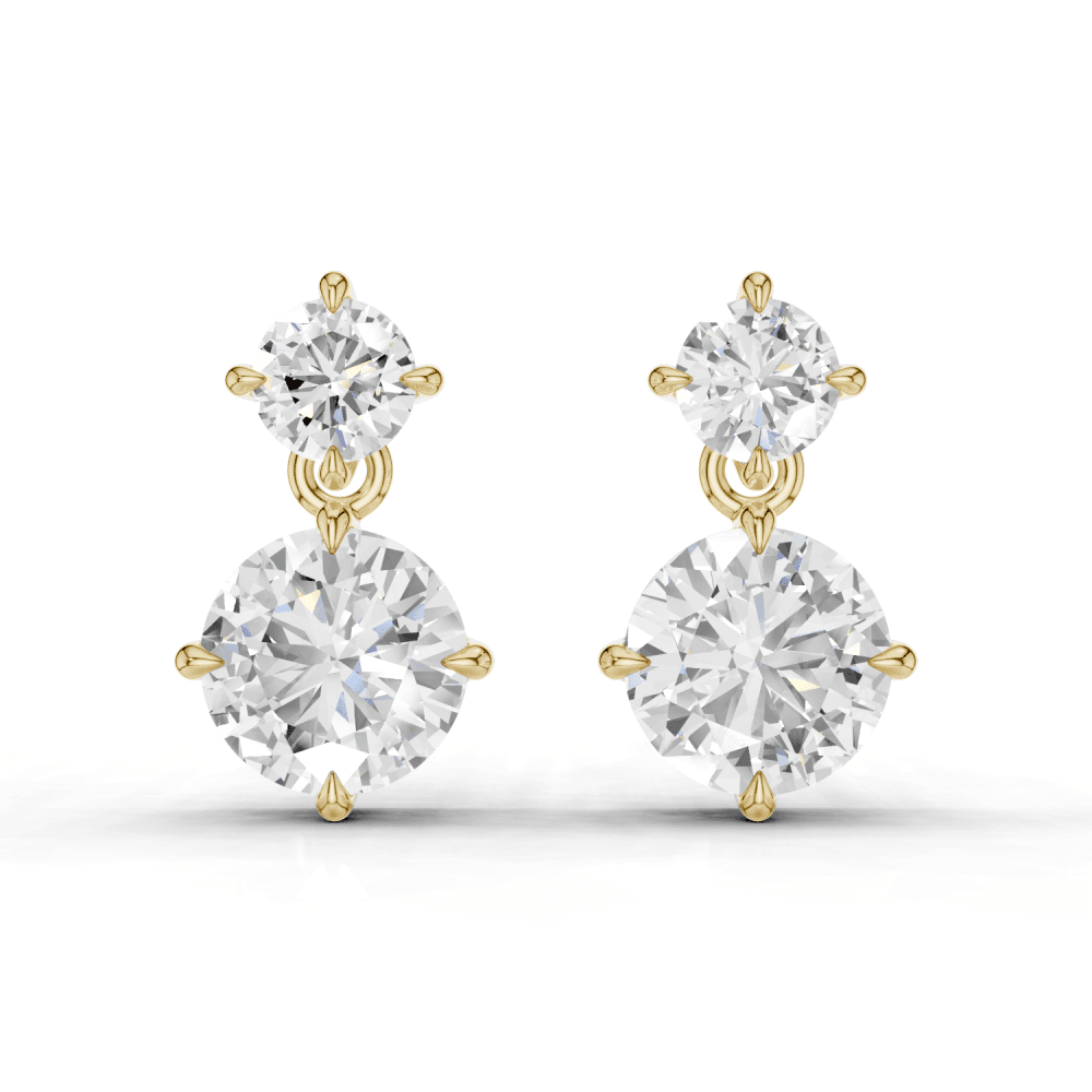 2.5ct Round Cut Drop Earrings