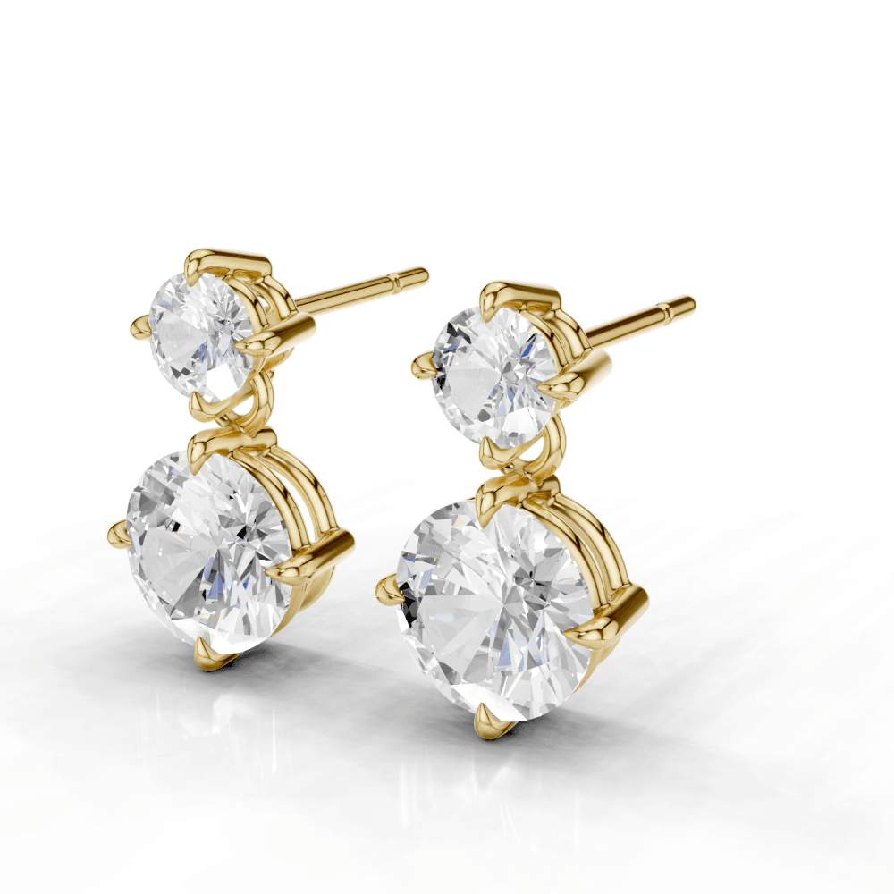 2.5ct Round Cut Drop Earrings