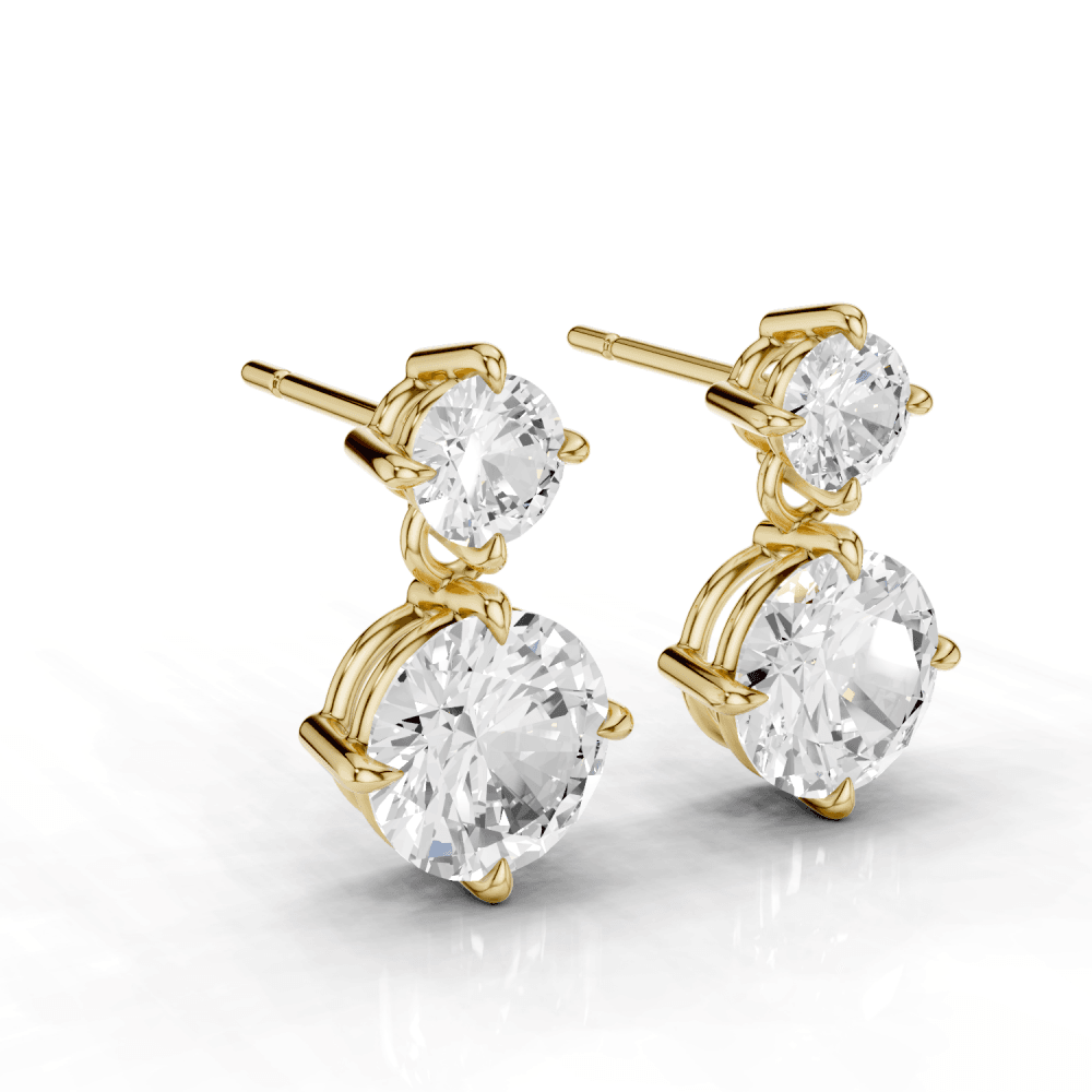 2.5ct Round Cut Drop Earrings