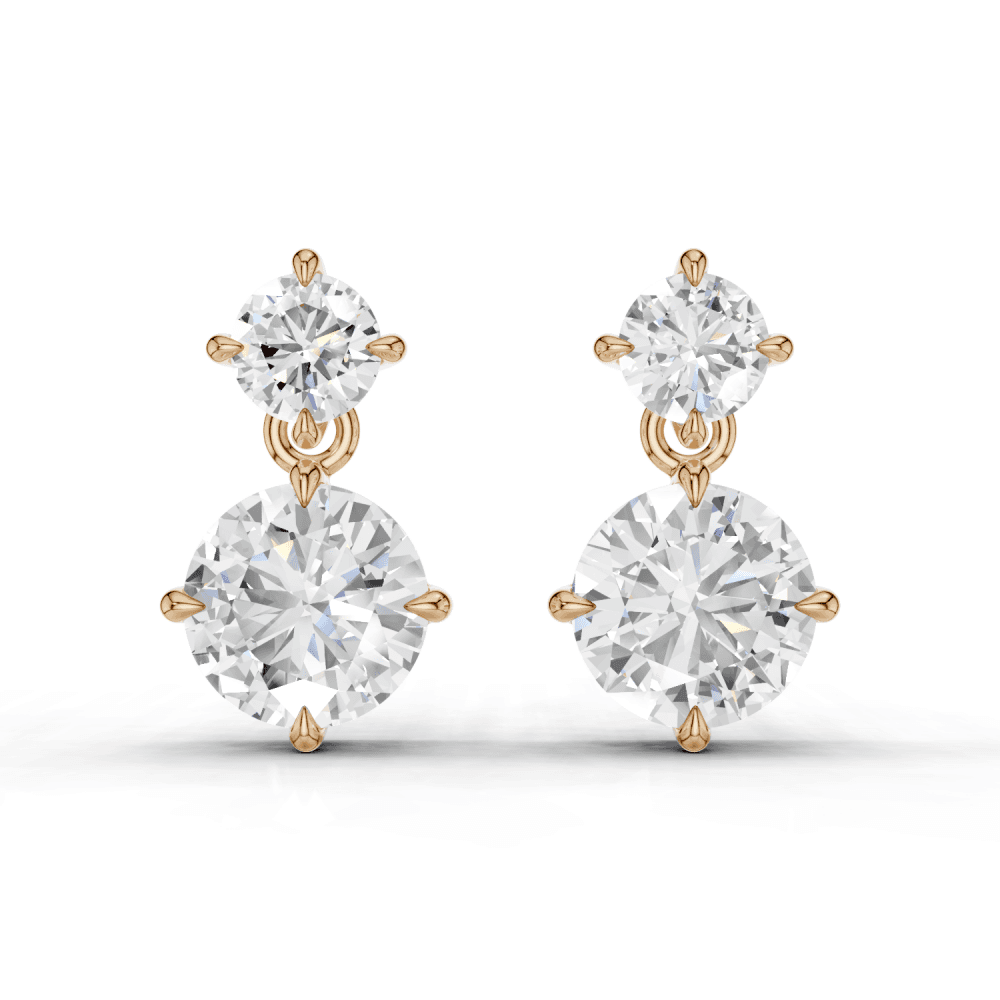 2.5ct Round Cut Drop Earrings