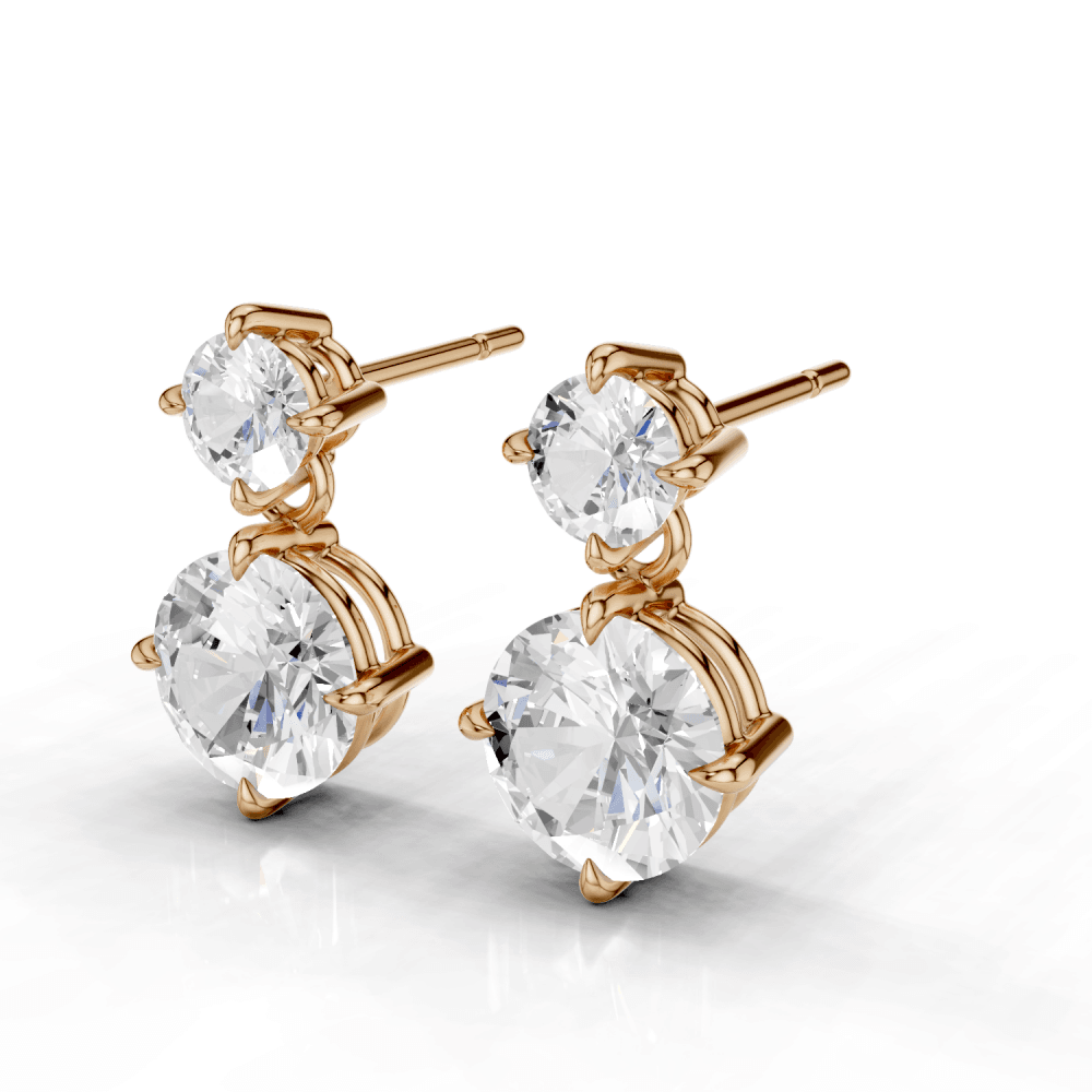 2.5ct Round Cut Drop Earrings