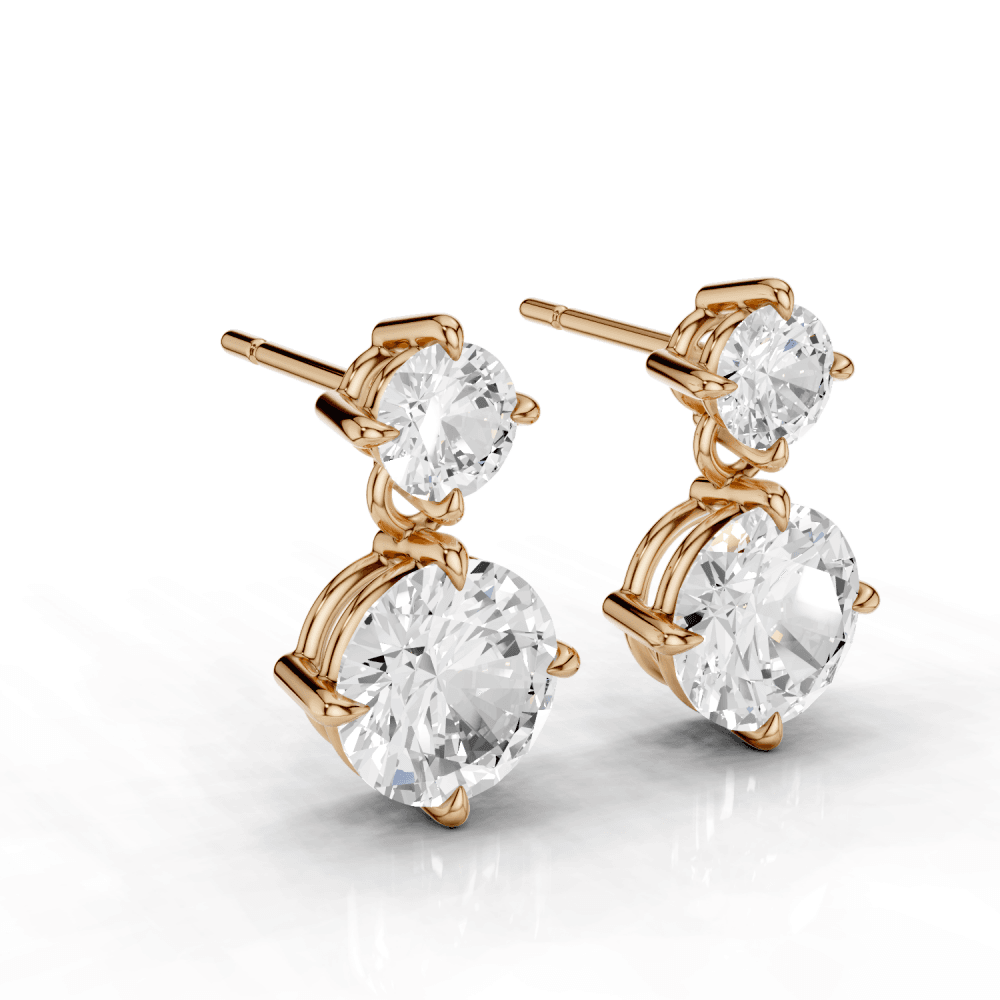2.5ct Round Cut Drop Earrings