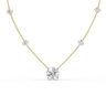 Round Cut Diamond 5 Stone Pendant Necklace