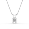 Emerald Cut Diamond 4 Claw Bezel Pendant Necklace