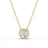 Round Cut Diamond Bezel Set Floating Pendant Necklace