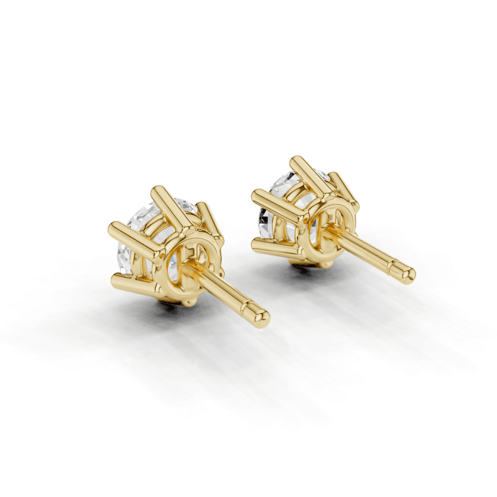 Round 6 Claw Diamond Stud Earrings