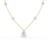 Pear Cut Diamond 5 Stone Pendant Necklace
