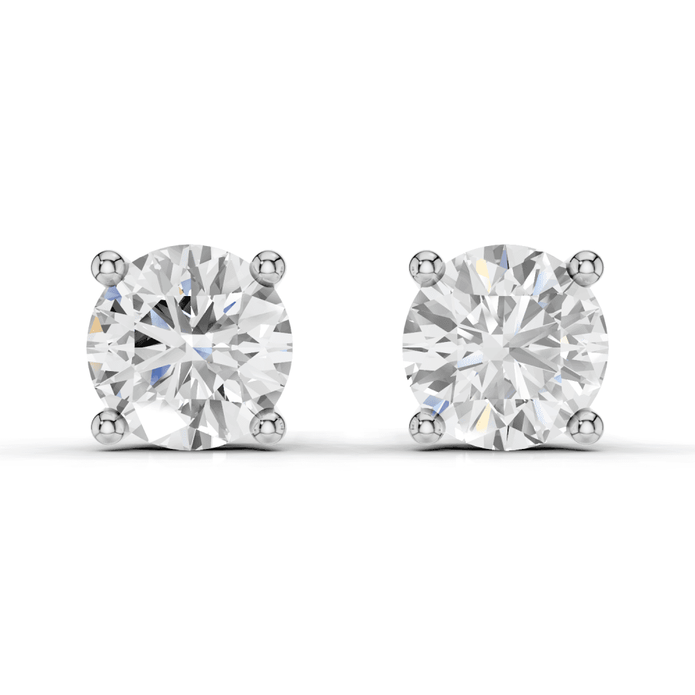 Round 4 Claw Diamond Stud Earrings