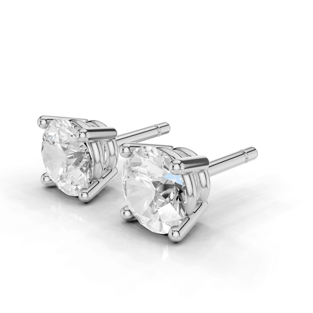 Round 4 Claw Diamond Stud Earrings