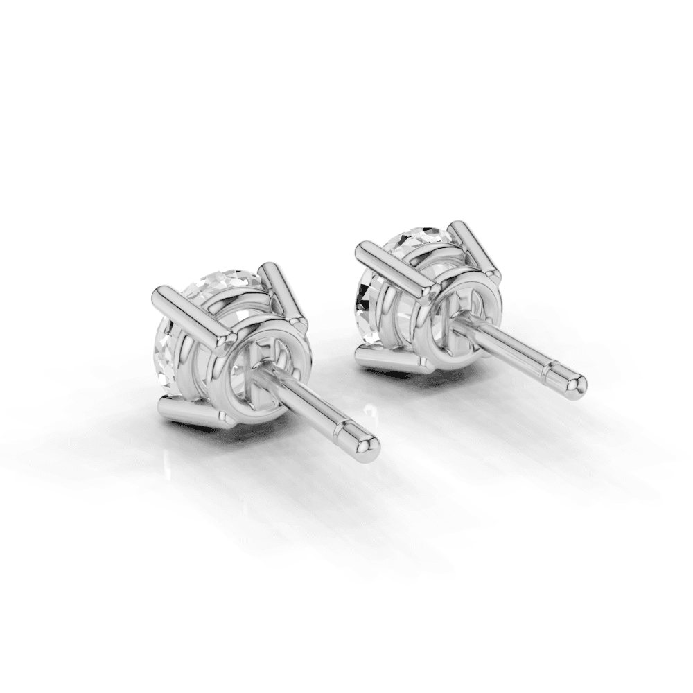 Round 4 Claw Diamond Stud Earrings