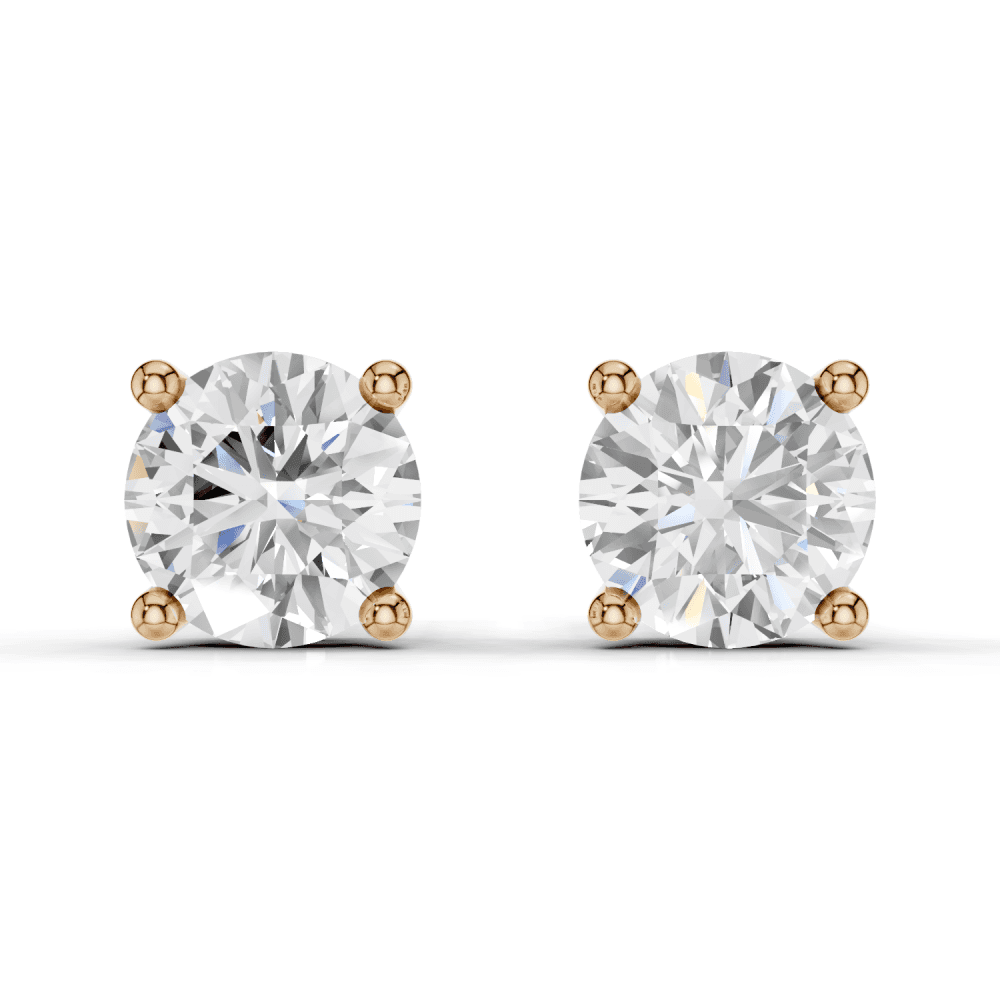Round 4 Claw Diamond Stud Earrings