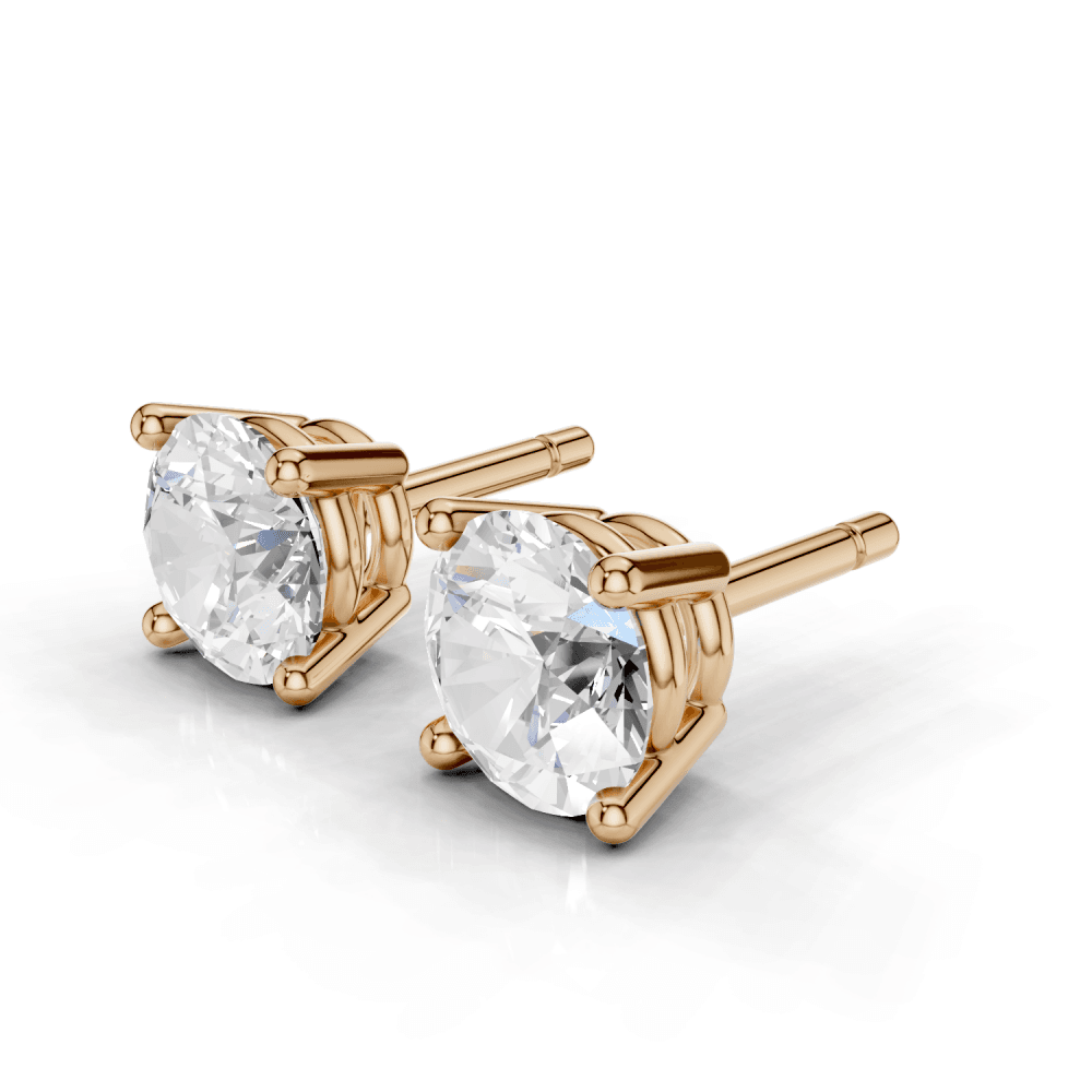 Round 4 Claw Diamond Stud Earrings