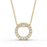 Round Cut Diamond Circle Pendant Necklace