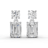 2.5ct Round and Emerald Cut Drop Earrings