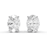 Oval Cut Diamond 4 Claw Stud Earrings