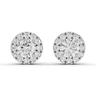 Round Cut Diamond Halo Stud Earrings