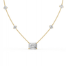 Emerald Cut Diamond 5 Stone Pendant Necklace