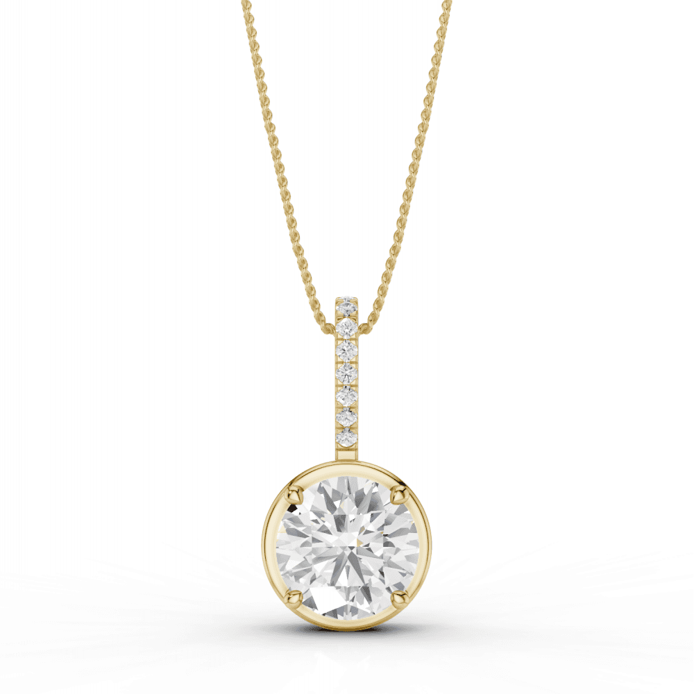Round Cut Diamond Pendant Necklace