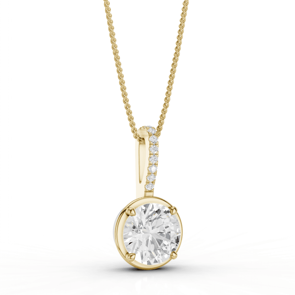 Round Cut Diamond Pendant Necklace