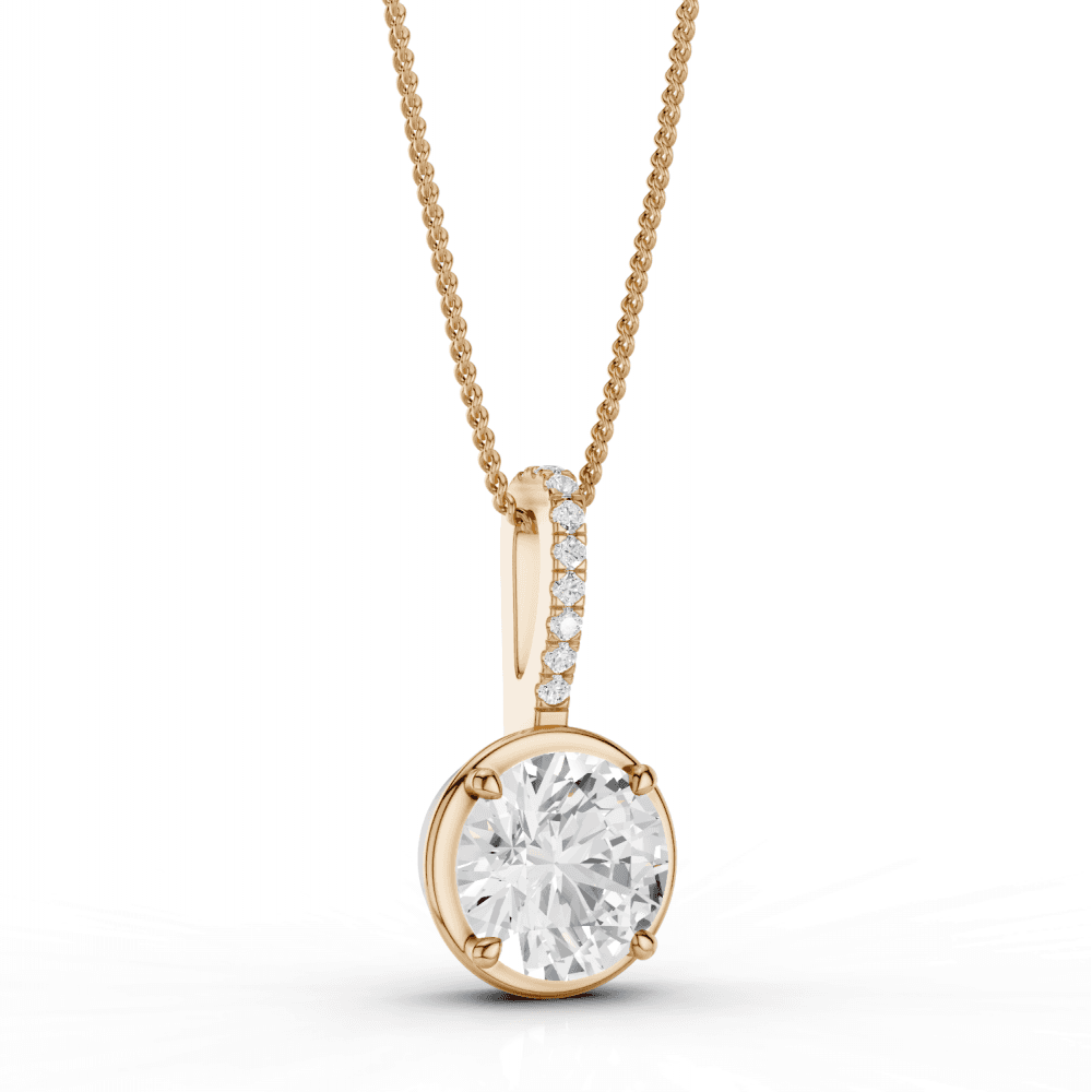 Round Cut Diamond Pendant Necklace