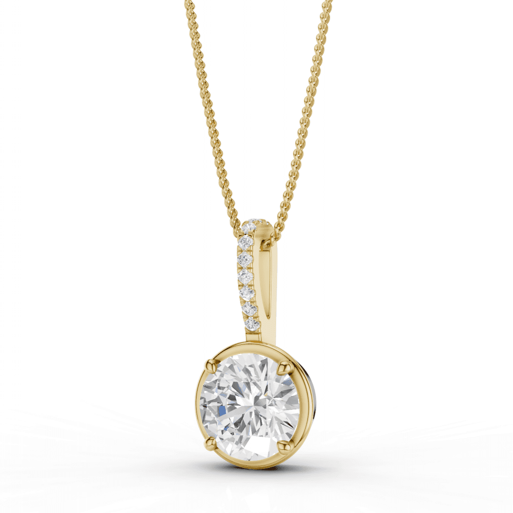 Round Cut Diamond Pendant Necklace